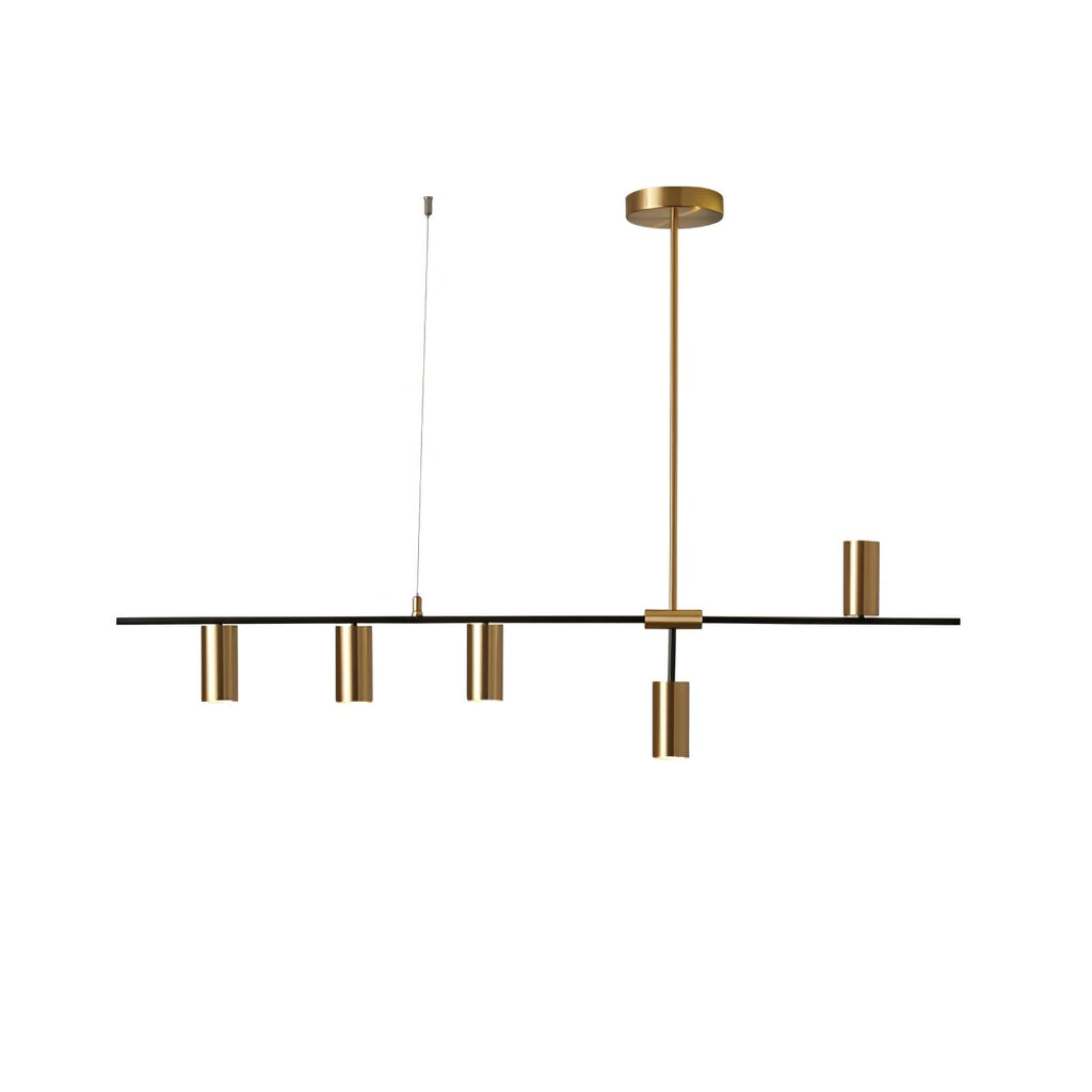 Afferre | Linear Kitchen Island Pendant Light, Modern Black and Copper Spotlight Chandelier for Dining Table