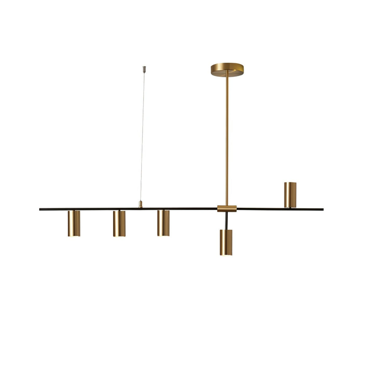 Afferre | Linear Kitchen Island Pendant Light, Modern Black and Copper Spotlight Chandelier for Dining Table