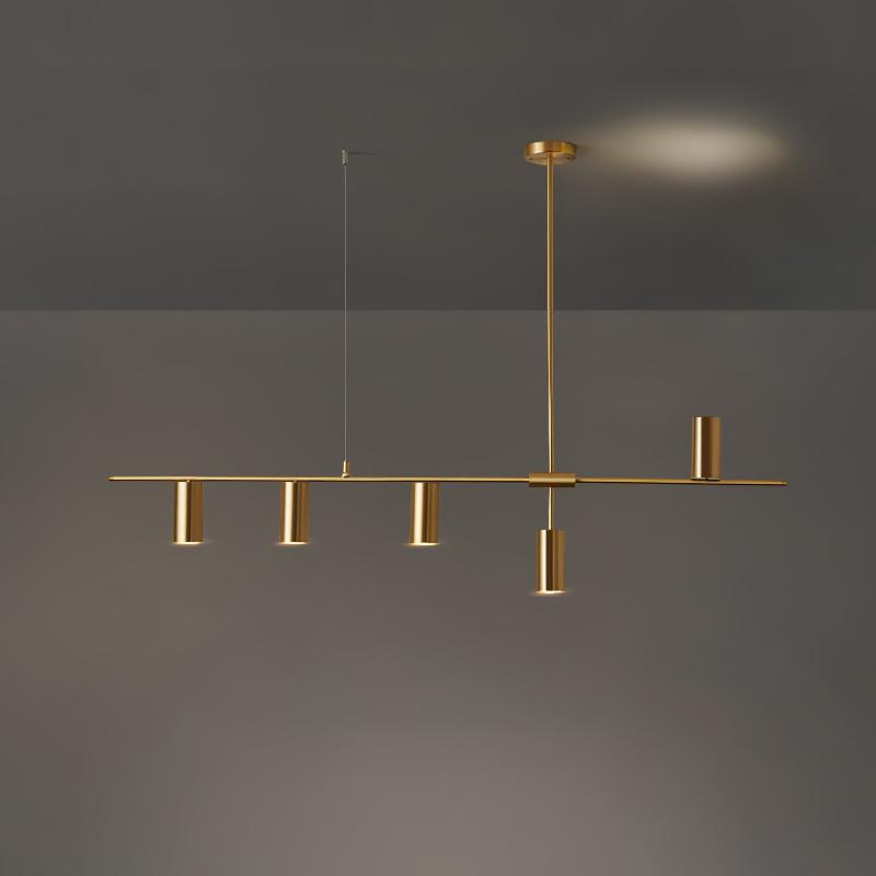 Afferre | Linear Kitchen Island Pendant Light, Modern Black and Copper Spotlight Chandelier for Dining Table