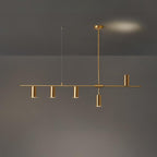 Afferre | Linear Kitchen Island Pendant Light, Modern Black and Copper Spotlight Chandelier for Dining Table