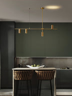 Afferre | Linear Kitchen Island Pendant Light, Modern Black and Copper Spotlight Chandelier for Dining Table