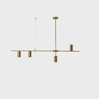 Afferre | Linear Kitchen Island Pendant Light, Modern Black and Copper Spotlight Chandelier for Dining Table