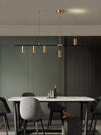 Afferre | Linear Kitchen Island Pendant Light, Modern Black and Copper Spotlight Chandelier for Dining Table