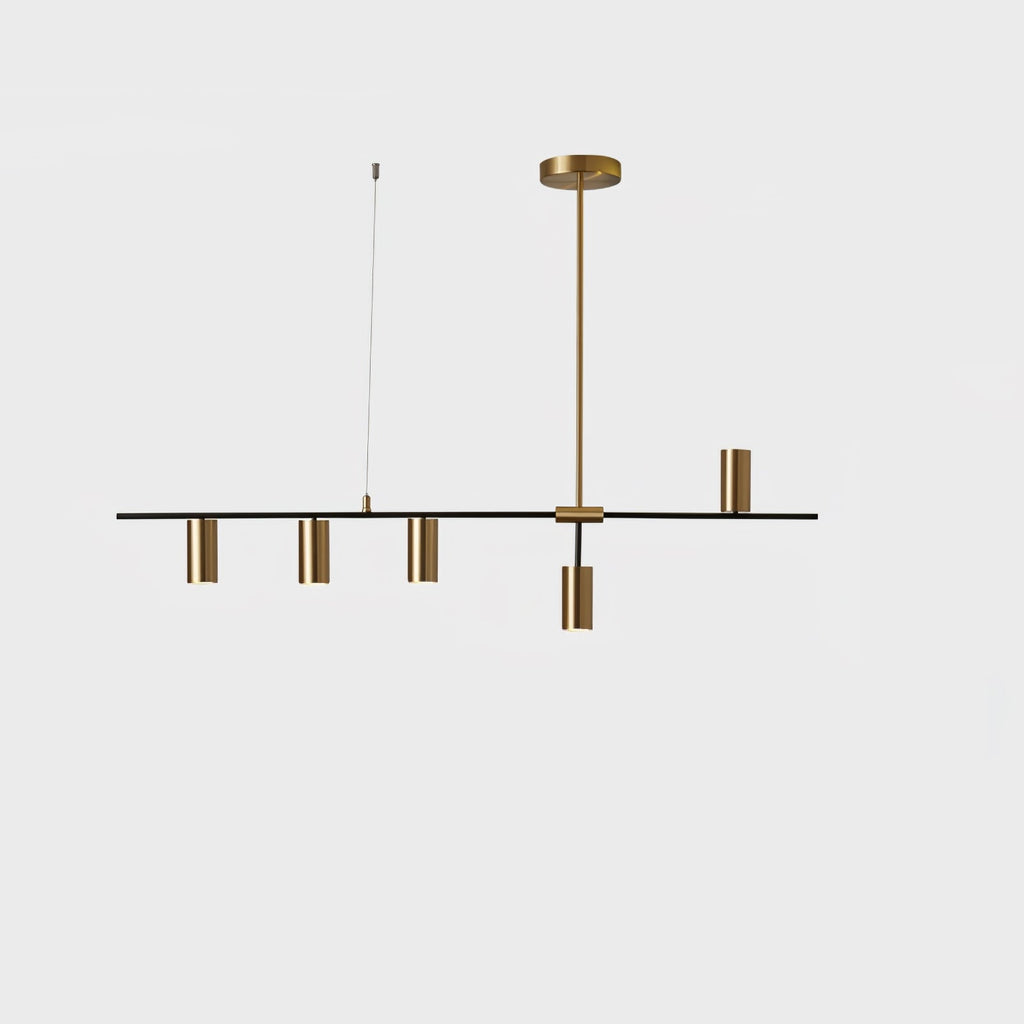 Afferre | Linear Kitchen Island Pendant Light, Modern Black and Copper Spotlight Chandelier for Dining Table