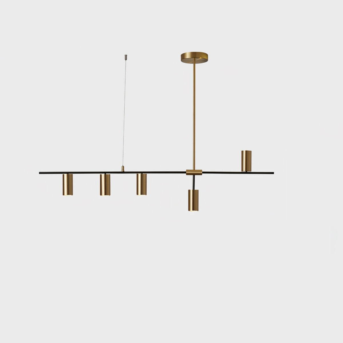 Afferre | Linear Kitchen Island Pendant Light, Modern Black and Copper Spotlight Chandelier for Dining Table