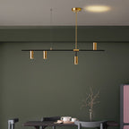 Afferre | Linear Kitchen Island Pendant Light, Modern Black and Copper Spotlight Chandelier for Dining Table