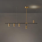 Afferre | Linear Kitchen Island Pendant Light, Modern Black and Copper Spotlight Chandelier for Dining Table