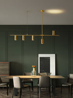 Afferre | Linear Kitchen Island Pendant Light, Modern Black and Copper Spotlight Chandelier for Dining Table