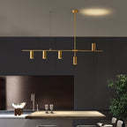 Afferre | Linear Kitchen Island Pendant Light, Modern Black and Copper Spotlight Chandelier for Dining Table
