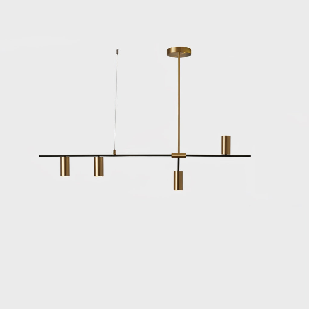 Afferre | Linear Kitchen Island Pendant Light, Modern Black and Copper Spotlight Chandelier for Dining Table