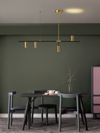 Afferre | Linear Kitchen Island Pendant Light, Modern Black and Copper Spotlight Chandelier for Dining Table