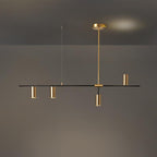 Afferre | Linear Kitchen Island Pendant Light, Modern Black and Copper Spotlight Chandelier for Dining Table