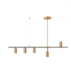 Afferre | Linear Kitchen Island Pendant Light, Modern Black and Copper Spotlight Chandelier for Dining Table