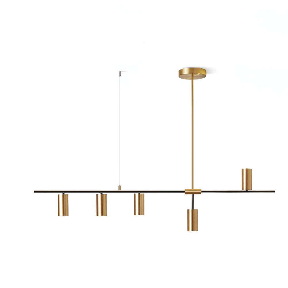 Afferre | Linear Kitchen Island Pendant Light, Modern Black and Copper Spotlight Chandelier for Dining Table