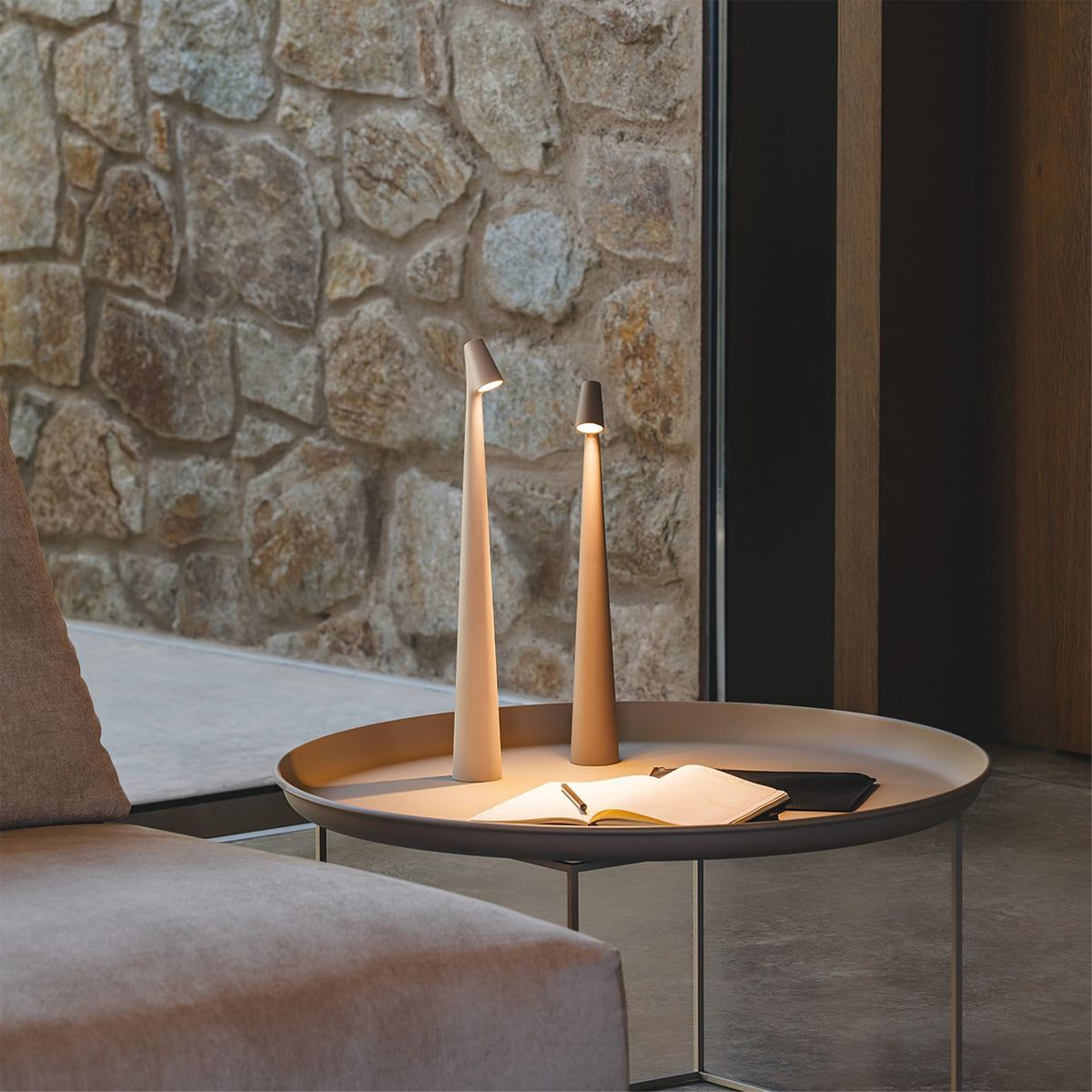 Aria | Cordless Rechargeable Table Lamp, Slim LED Battery Desk Lamp for Bedside, Dining and Patio