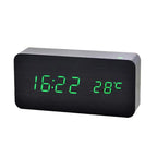 Timber | Wooden Digital Alarm Clock, LED Desk Clock with Temperature, Bedside Clock for Bedroom