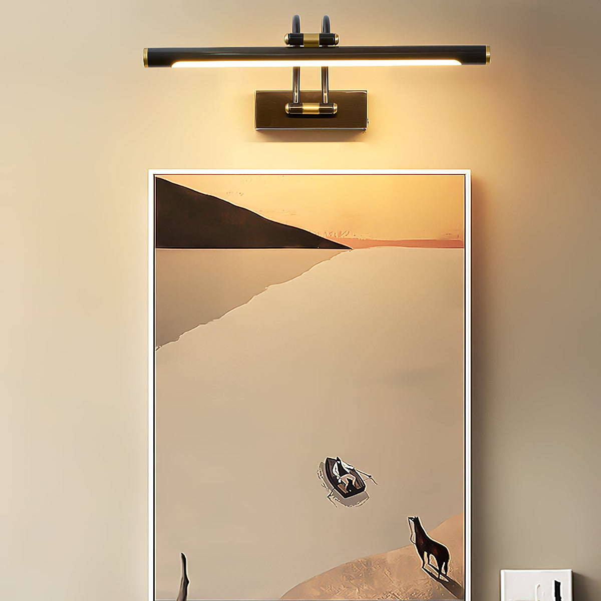 Easel | Rechargeable LED Picture Light with Remote, Brass