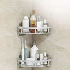 Aluma Curve | Aluminum Shower Caddy Shelf, Adhesive No Drill Bathroom Organizer, Rustproof Wall Mounted Shower Rack