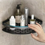 Aluma Curve | Aluminum Shower Caddy Shelf, Adhesive No Drill Bathroom Organizer, Rustproof Wall Mounted Shower Rack
