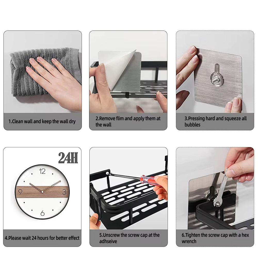 Aluma Curve | Aluminum Shower Caddy Shelf, Adhesive No Drill Bathroom Organizer, Rustproof Wall Mounted Shower Rack