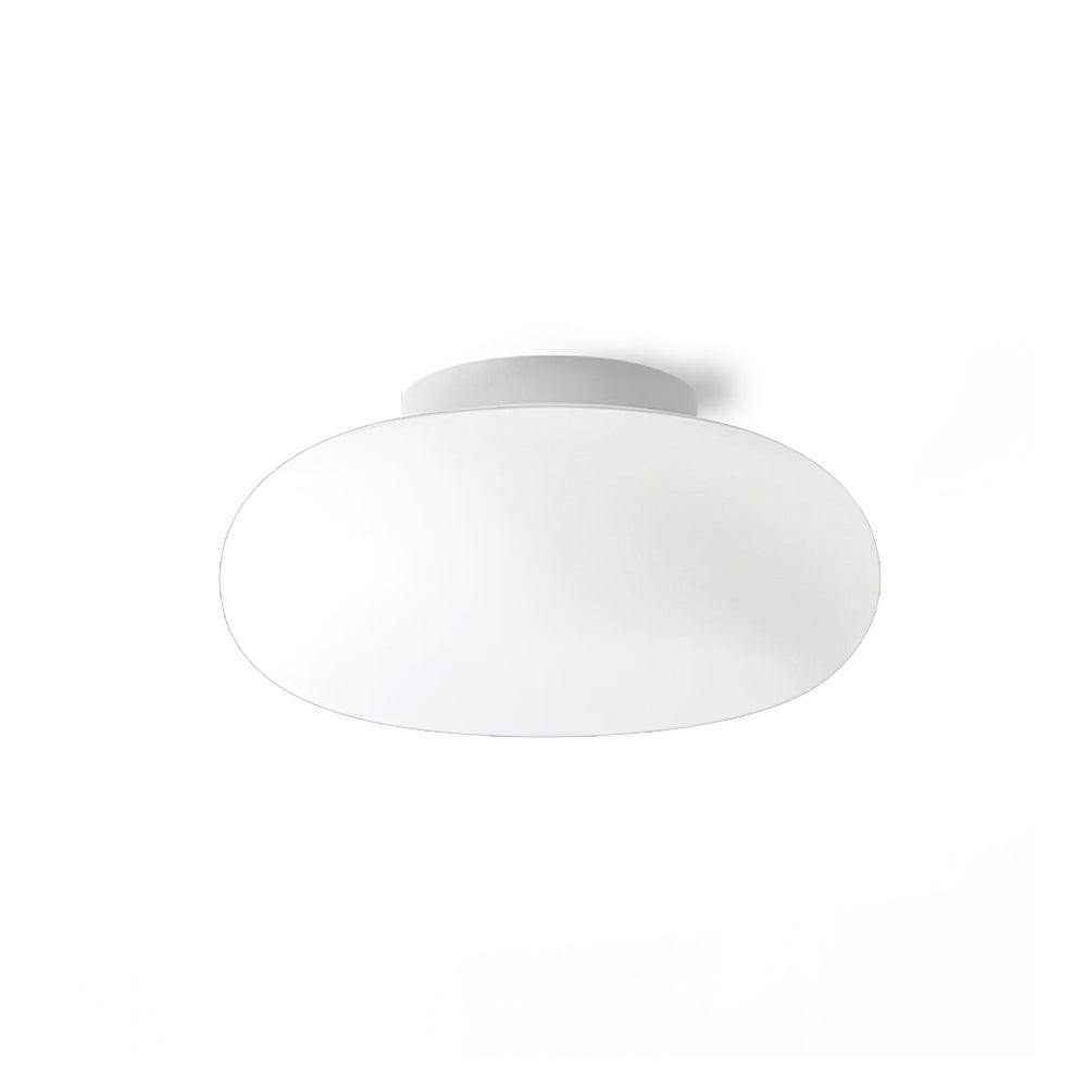 Maga | Modern Flush Mount Ceiling Light, White Pebble LED Ceiling Lamp for Bedroom and Hallway