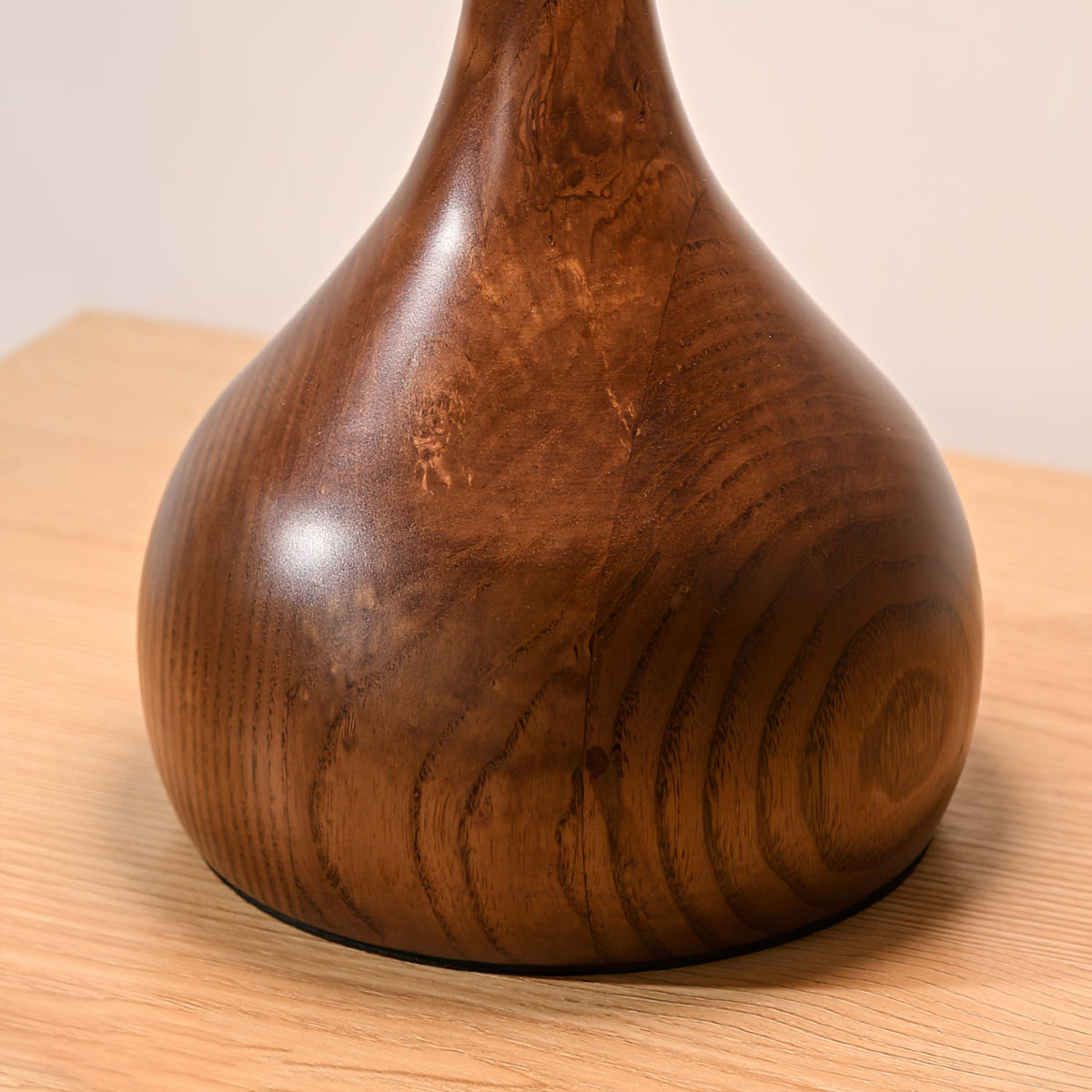 Andi | Glass Mushroom Table Lamp, Walnut Wood Bedside Lamp, 3 Color Plug In Desk Lamp