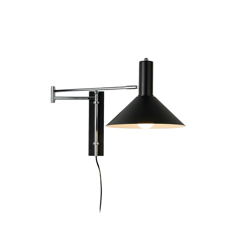 Anvia | Plug In Wall Lamp, Adjustable Arm Cone Wall Sconce for Bedroom and Reading Nook