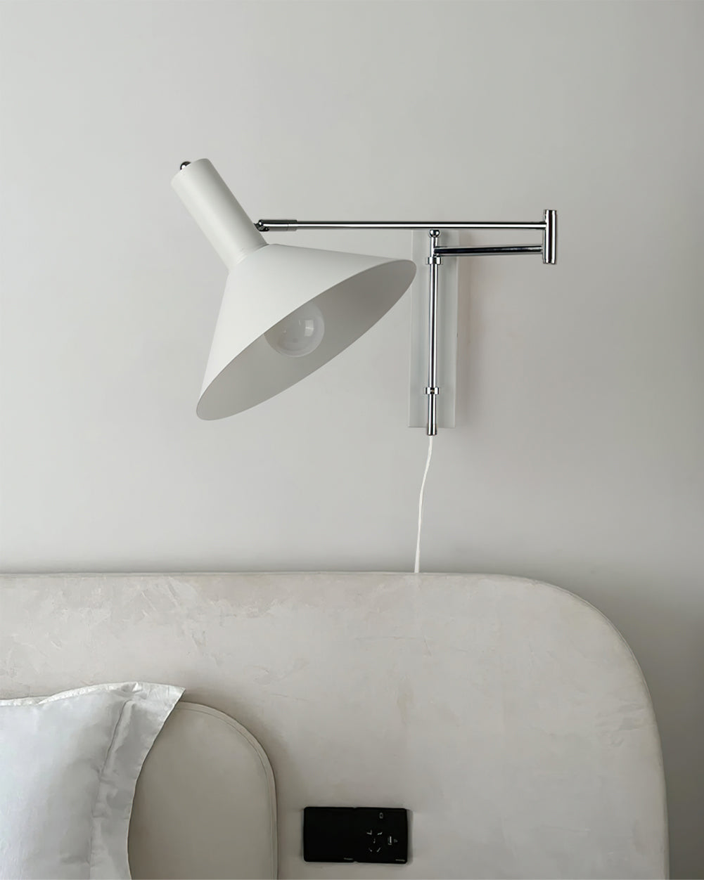 Anvia | Plug In Wall Lamp, Adjustable Arm Cone Wall Sconce for Bedroom and Reading Nook