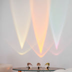 Ova | Crystal Glass Table Lamp, Oval Stone LED Accent Lamp, Sunset Projection Light for Bedroom