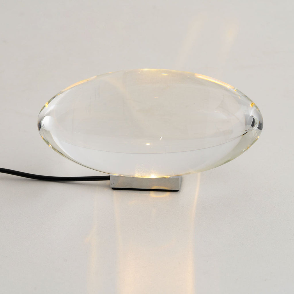 Ova | Crystal Glass Table Lamp, Oval Stone LED Accent Lamp, Sunset Projection Light for Bedroom