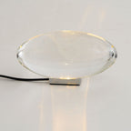 Ova | Crystal Glass Table Lamp, Oval Stone LED Accent Lamp, Sunset Projection Light for Bedroom