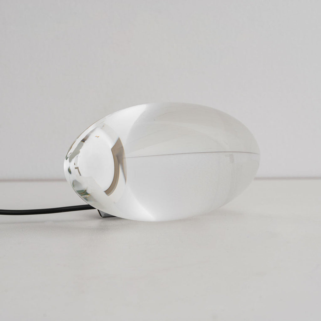 Ova | Crystal Glass Table Lamp, Oval Stone LED Accent Lamp, Sunset Projection Light for Bedroom