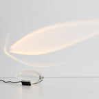 Ova | Crystal Glass Table Lamp, Oval Stone LED Accent Lamp, Sunset Projection Light for Bedroom