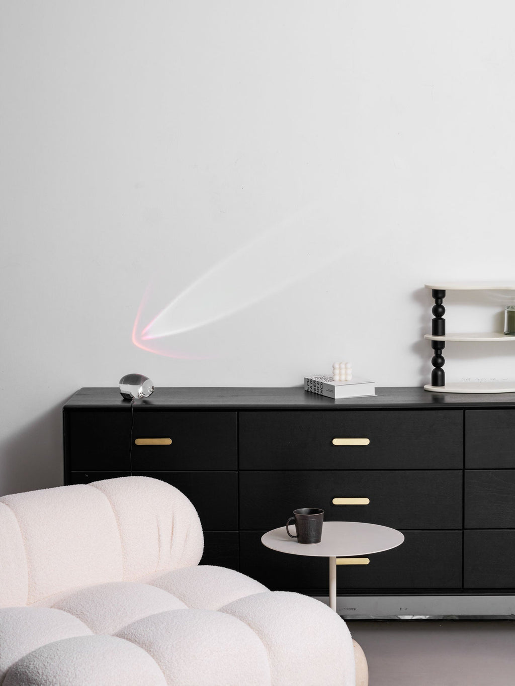Ova | Crystal Glass Table Lamp, Oval Stone LED Accent Lamp, Sunset Projection Light for Bedroom