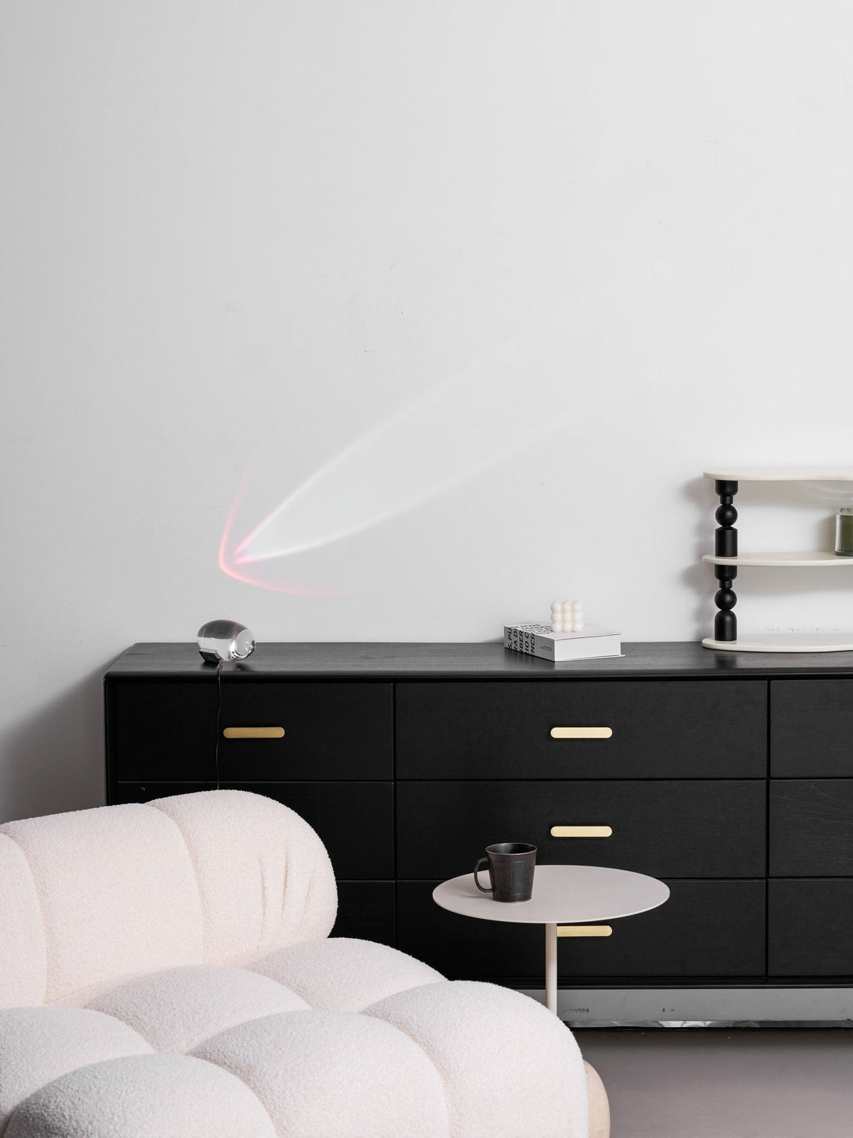 Ova | Crystal Glass Table Lamp, Oval Stone LED Accent Lamp, Sunset Projection Light for Bedroom