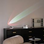 Ova | Crystal Glass Table Lamp, Oval Stone LED Accent Lamp, Sunset Projection Light for Bedroom