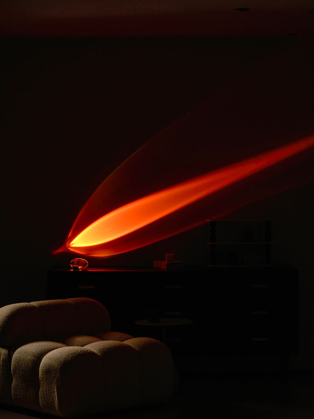 Ova | Crystal Glass Table Lamp, Oval Stone LED Accent Lamp, Sunset Projection Light for Bedroom