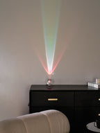 Ova | Crystal Glass Table Lamp, Oval Stone LED Accent Lamp, Sunset Projection Light for Bedroom