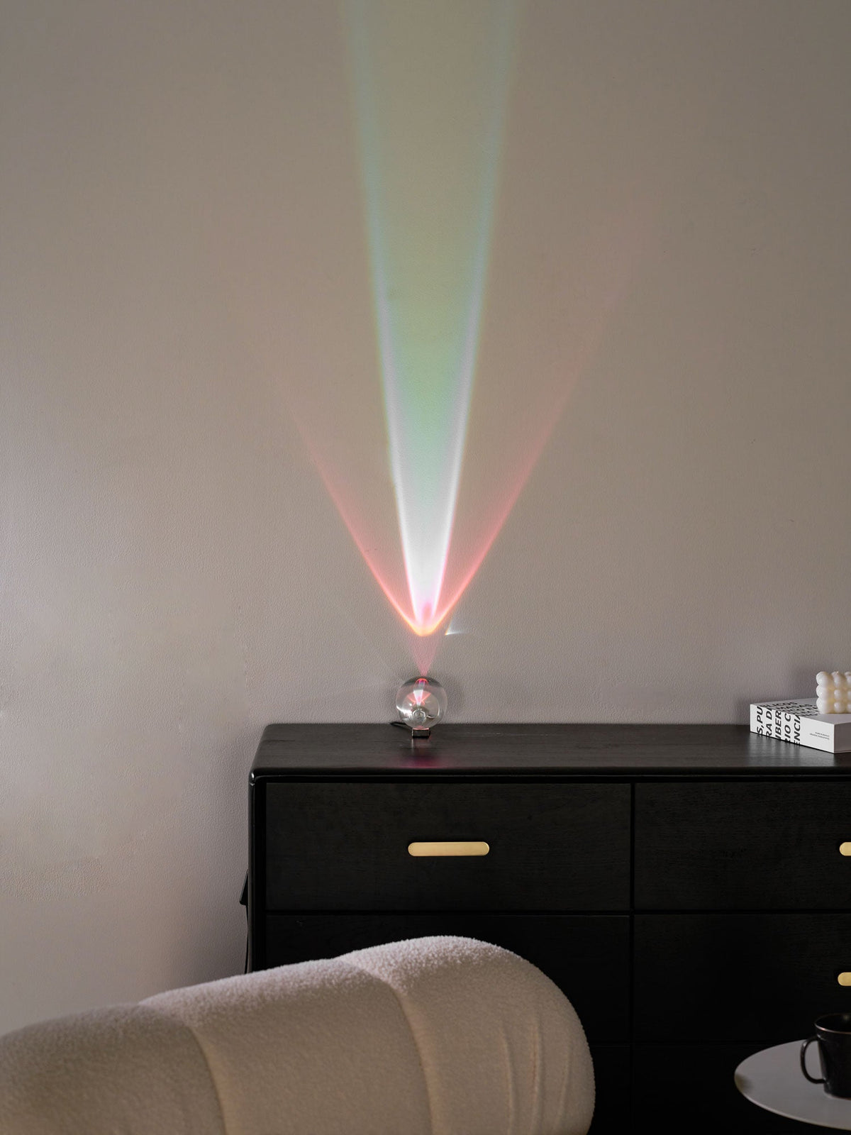 Ova | Crystal Glass Table Lamp, Oval Stone LED Accent Lamp, Sunset Projection Light for Bedroom