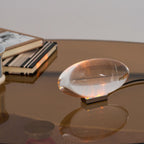 Ova | Crystal Glass Table Lamp, Oval Stone LED Accent Lamp, Sunset Projection Light for Bedroom