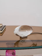 Ova | Crystal Glass Table Lamp, Oval Stone LED Accent Lamp, Sunset Projection Light for Bedroom