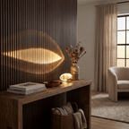 Ova | Crystal Glass Table Lamp, Oval Stone LED Accent Lamp, Sunset Projection Light for Bedroom