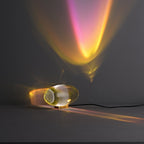 Ova | Crystal Glass Table Lamp, Oval Stone LED Accent Lamp, Sunset Projection Light for Bedroom