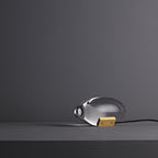 Ova | Crystal Glass Table Lamp, Oval Stone LED Accent Lamp, Sunset Projection Light for Bedroom
