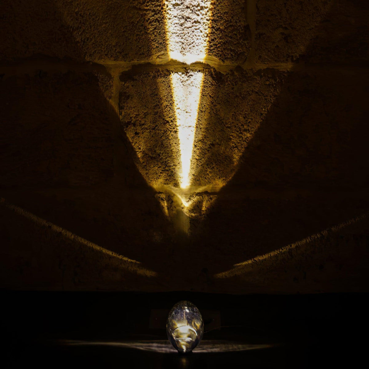 Ova | Crystal Glass Table Lamp, Oval Stone LED Accent Lamp, Sunset Projection Light for Bedroom