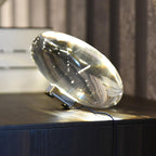 Ova | Crystal Glass Table Lamp, Oval Stone LED Accent Lamp, Sunset Projection Light for Bedroom