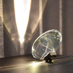 Ova | Crystal Glass Table Lamp, Oval Stone LED Accent Lamp, Sunset Projection Light for Bedroom