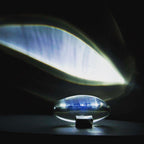 Ova | Crystal Glass Table Lamp, Oval Stone LED Accent Lamp, Sunset Projection Light for Bedroom