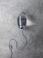 Ova | Crystal Glass Table Lamp, Oval Stone LED Accent Lamp, Sunset Projection Light for Bedroom