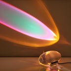 Ova | Crystal Glass Table Lamp, Oval Stone LED Accent Lamp, Sunset Projection Light for Bedroom